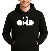 Unisex Hoodie Schwan Pärchen Größe S-3XL