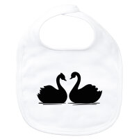 Baby Lätzchen Schwan Pärchen Klettverschluss