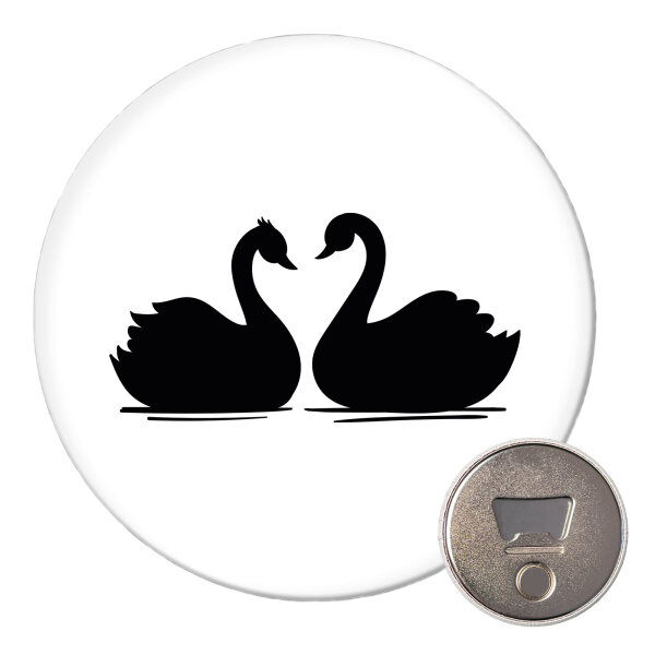 Magnet Schwan Pärchen 59mm Kühlschrankmagnet Flaschenöffner