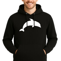 Unisex Hoodie Delfin Silhouette Größe S-3XL