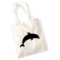 Jutebeutel Delfin Silhouette 10 Liter