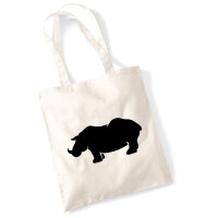 Jutebeutel Nashorn Silhouette 10 Liter