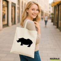 Jutebeutel Nashorn Silhouette 10 Liter