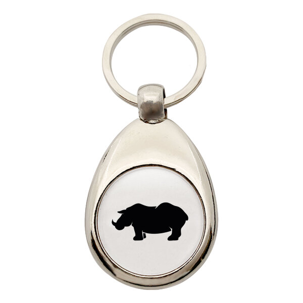 Schlüsselanhänger Nashorn Silhouette
