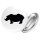 Button Nashorn Silhouette