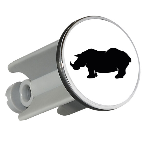 Waschbeckenstöpsel Nashorn Silhouette 4cm Abflussstopfen