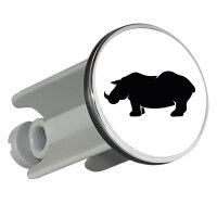 Waschbeckenstöpsel Nashorn Silhouette 4cm...