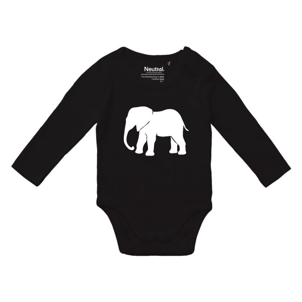 Babybody Elefant Silhouette, Bio-Baumwolle