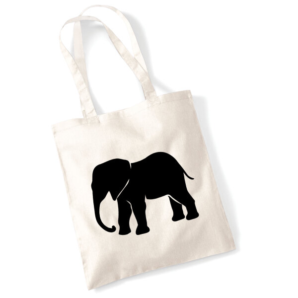 Jutebeutel Elefant Silhouette 10 Liter