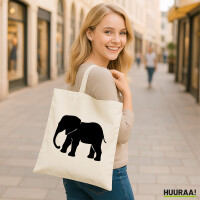 Jutebeutel Elefant Silhouette 10 Liter