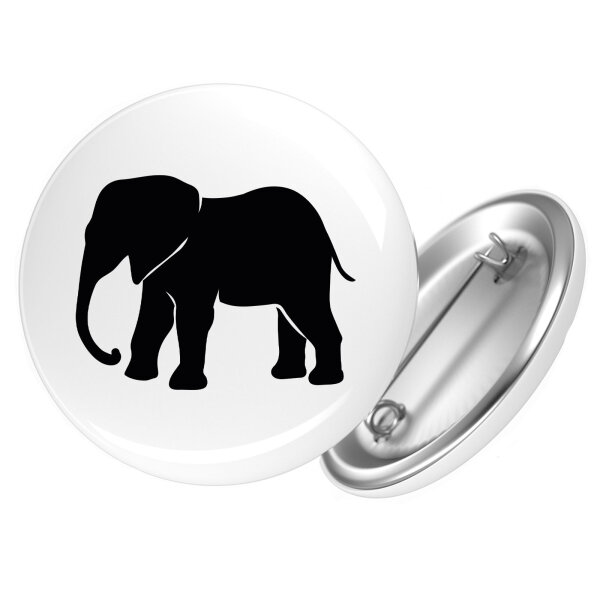 Button Elefant Silhouette