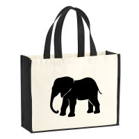 Jutetasche Elefant Silhouette 21 Liter Black