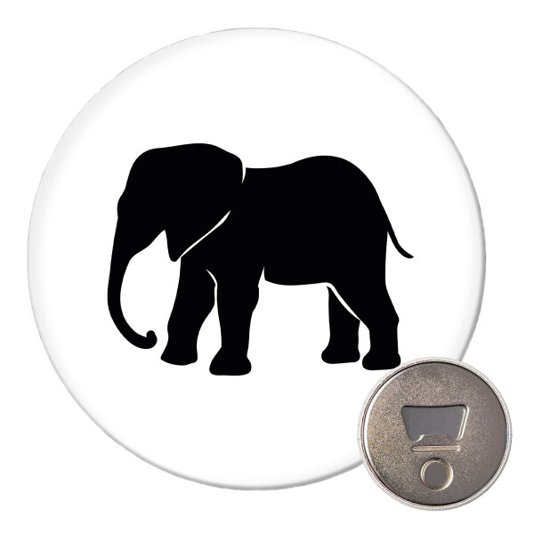 Magnet Elefant Silhouette 59mm Kühlschrankmagnet Flaschenöffner