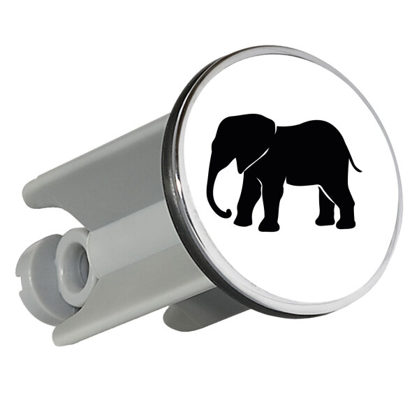 Waschbeckenstöpsel Elefant Silhouette 4cm Abflussstopfen