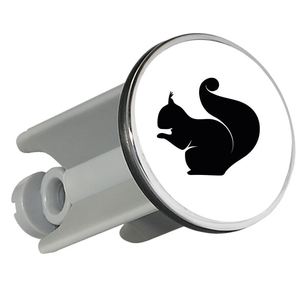 Waschbeckenstöpsel Eichhörnchen Silhouette 4cm Abflussstopfen