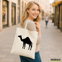 Jutebeutel Dromedar Kamel Silhouette 10 Liter