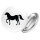 Button Pferd Silhouette