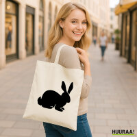 Jutebeutel Hase Kaninchen Silhouette 10 Liter