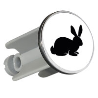 Waschbeckenstöpsel Hase Kaninchen Silhouette 4cm...