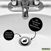 Waschbeckenstöpsel Hase Kaninchen Silhouette 4cm...