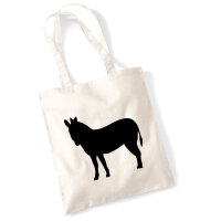 Jutebeutel Esel Silhouette 10 Liter