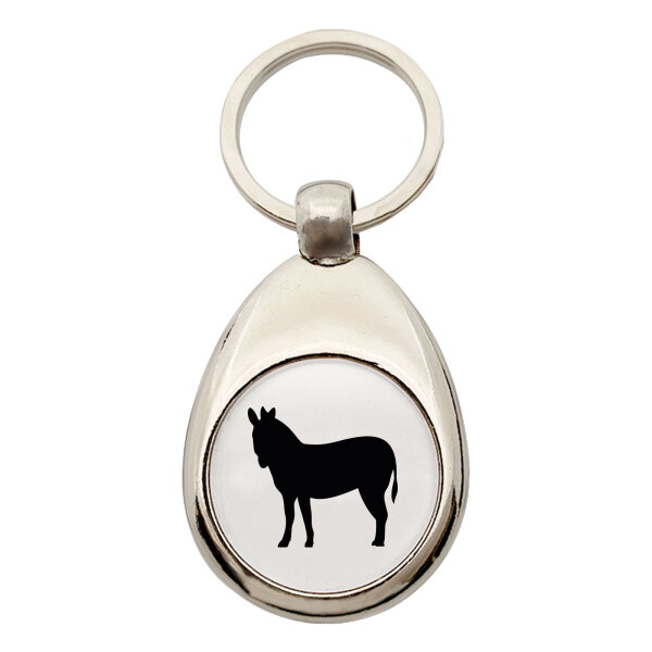 Schlüsselanhänger Esel Silhouette