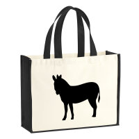Jutetasche Esel Silhouette 21 Liter Black