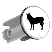 Waschbeckenstöpsel Esel Silhouette 4cm Abflussstopfen