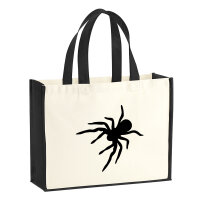 Jutetasche Spinne Silhouette 21 Liter Black