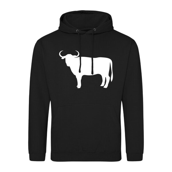 Unisex Hoodie Stier Bulle Silhouette Größe S-3XL