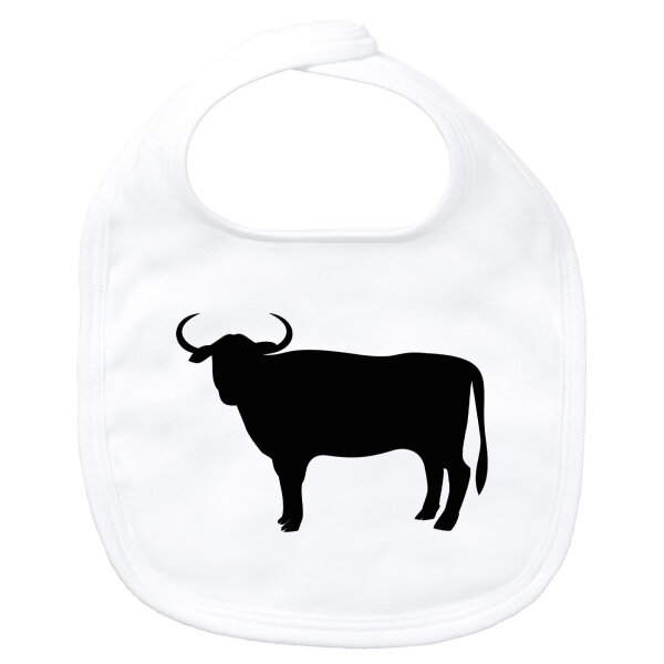 Baby Lätzchen Stier Bulle Silhouette Klettverschluss