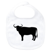 Baby Lätzchen Stier Bulle Silhouette Klettverschluss