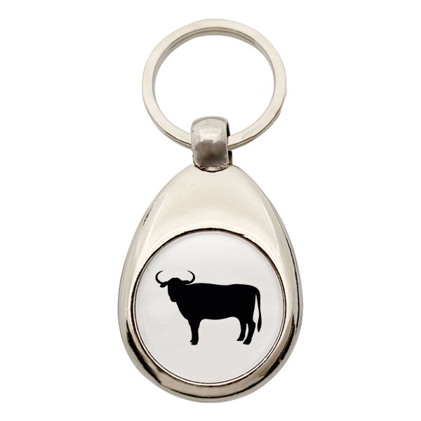 Schlüsselanhänger Stier Bulle Silhouette