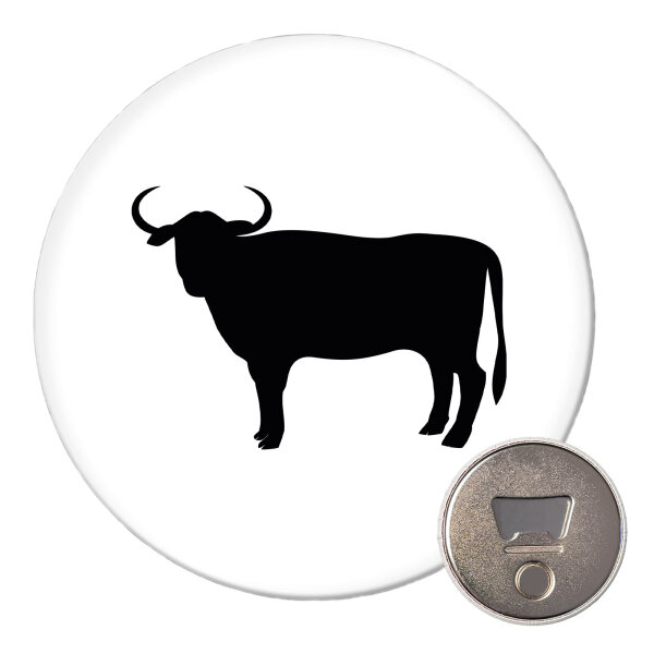 Magnet Stier Bulle Silhouette 59mm Kühlschrankmagnet Flaschenöffner