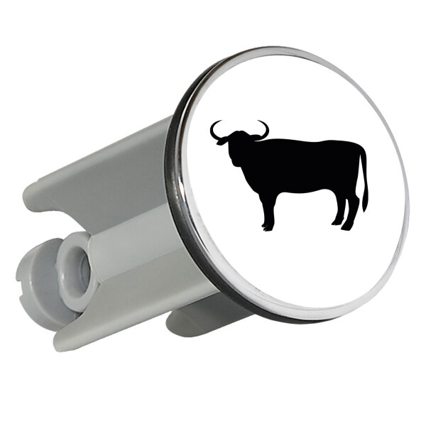 Waschbeckenstöpsel Stier Bulle Silhouette 4cm Abflussstopfen