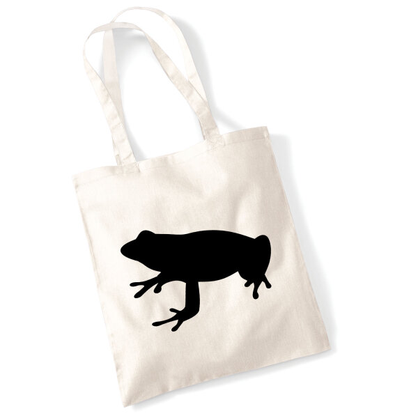 Jutebeutel Frosch Kröte Silhouette 10 Liter
