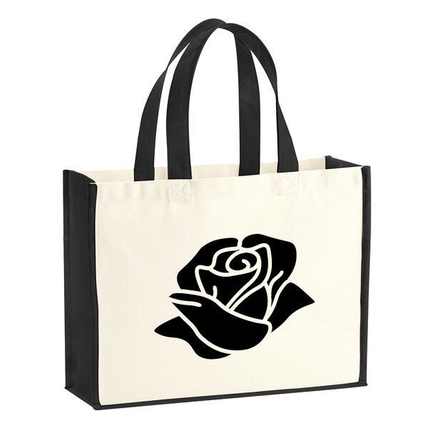 Jutetasche Rose Blüte 21 Liter Black