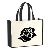 Jutetasche Rose Blüte 21 Liter Black