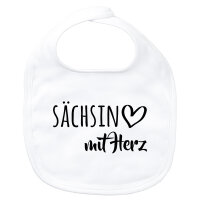 Baby Lätzchen Sächsin mit Herz Klettverschluss