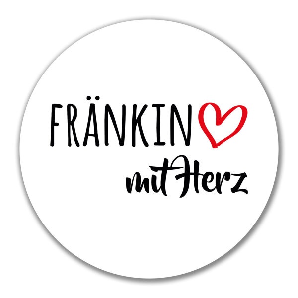Aufkleber Fränkin mit Herz 10cm Sticker