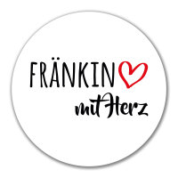 Aufkleber Fränkin mit Herz 10cm Sticker