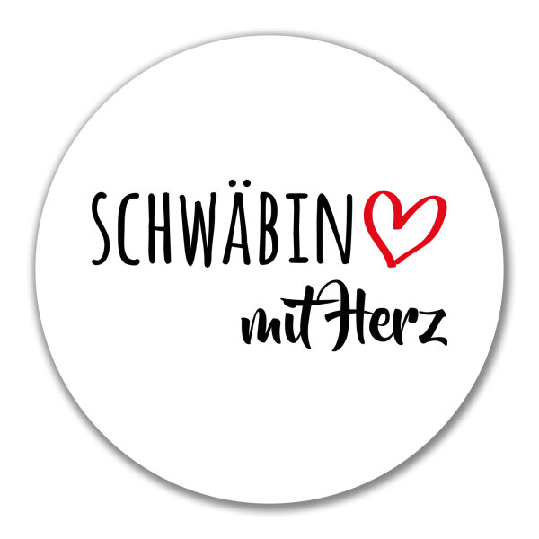Aufkleber Schwäbin mit Herz 10cm Sticker