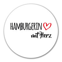 Aufkleber Hamburgerin mit Herz 10cm Sticker