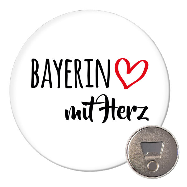 Magnet Bayerin mit Herz 59mm Kühlschrankmagnet Flaschenöffner
