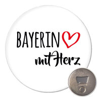 Magnet Bayerin mit Herz 59mm Kühlschrankmagnet Flaschenöffner