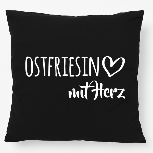 Kissen Ostfriesin mit Herz 40x40cm