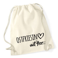 Turnbeutel Ostfriesin mit Herz 12 Liter