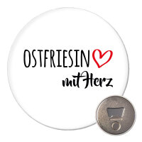 Magnet Ostfriesin mit Herz 59mm K&uuml;hlschrankmagnet