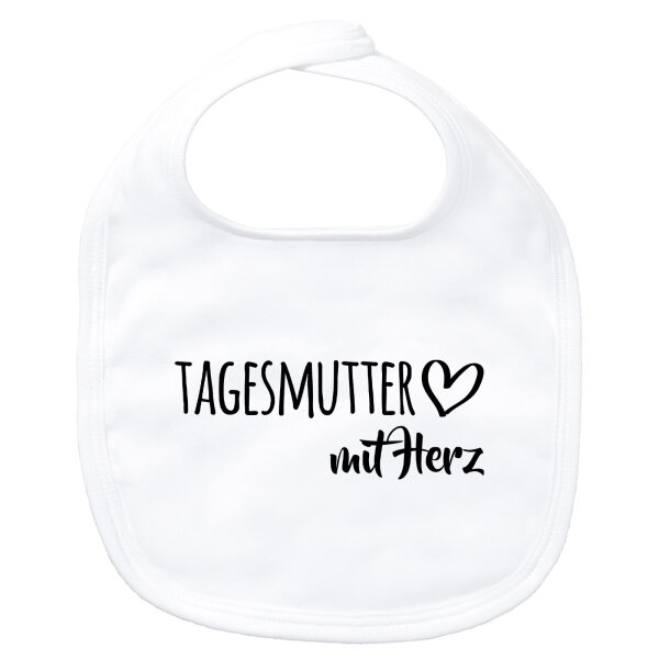 Baby Lätzchen Tagesmutter mit Herz Klettverschluss