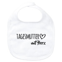 Baby Lätzchen Tagesmutter mit Herz Klettverschluss